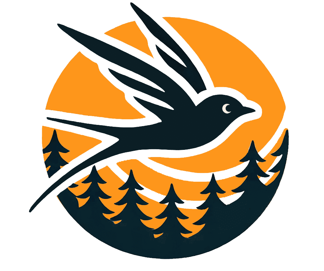 Logo "Improtheater Freiburg" mit Schwalbe