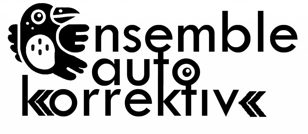 Logo der Improtheater Gruppe  "Ensemble Autokorrektiv" mit Vogel.